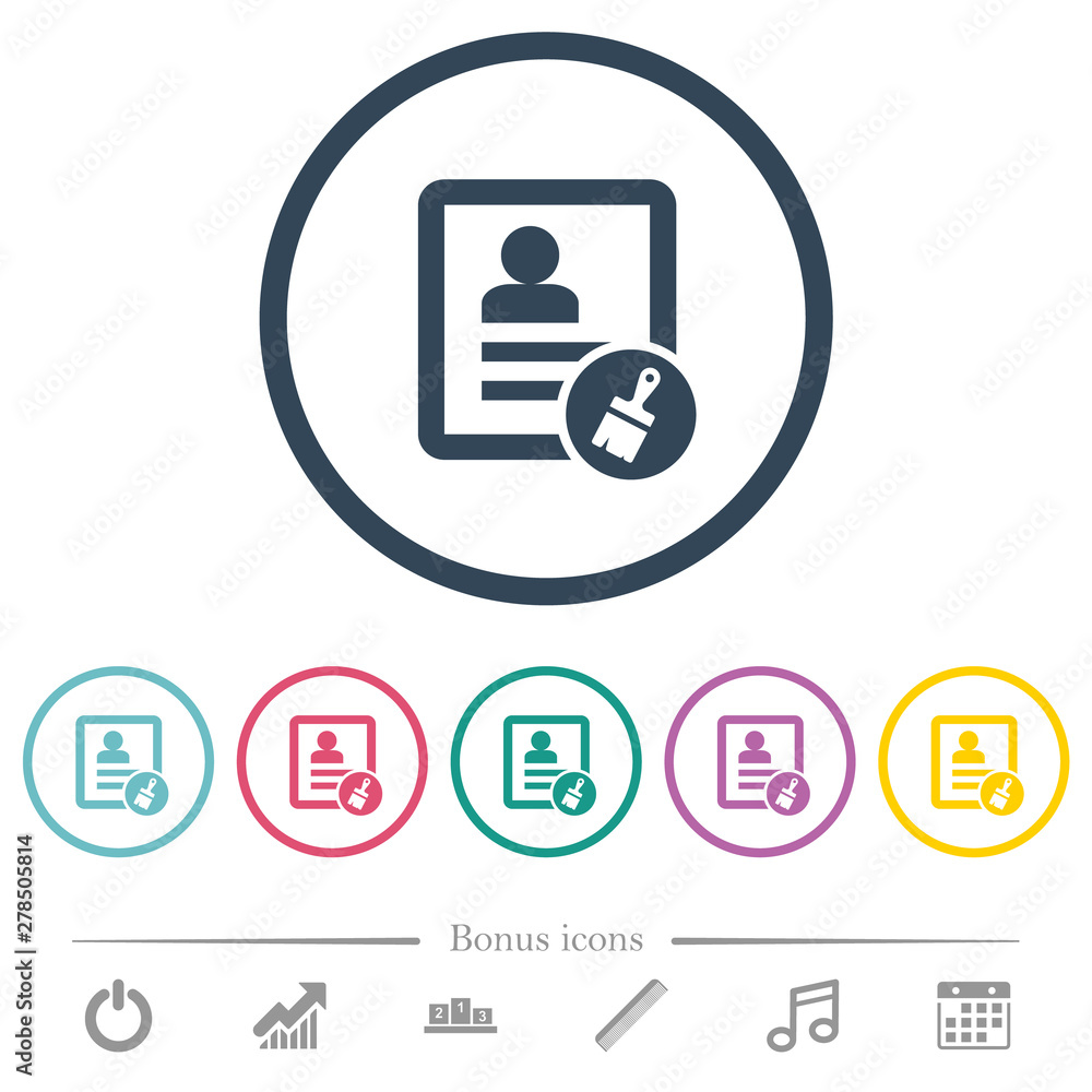Paste contact flat color icons in round outlines Paste contact flat color icons in round outlines