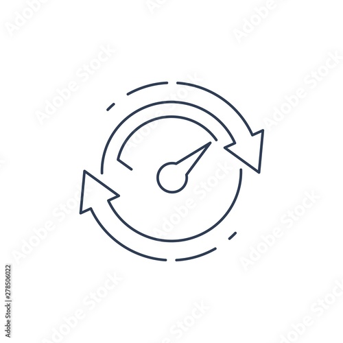 The device scale. Vector linear icon, white background.