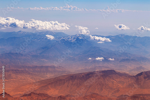 Desert mountains of Iran with clouds