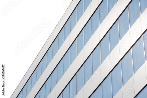 A modern office building rows of windows abstract background  isolated. Glass and metal architecture concept  wall of windows texture