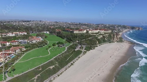 Wallpaper Mural Slow motion aerial drone flying back from Ritz Carlton Laguna by Monarch Beach / Salt Creek Beach in Laguna Niguel, Orange County, California Torontodigital.ca