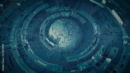 Space base design 3D render...