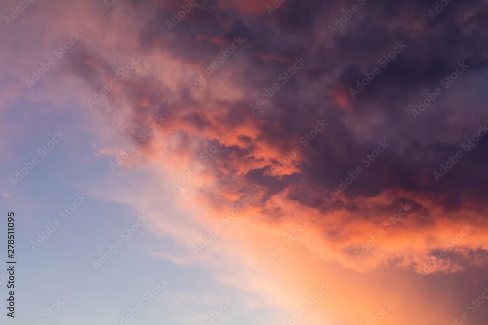 Dramatic sunset and sunrise sky.
