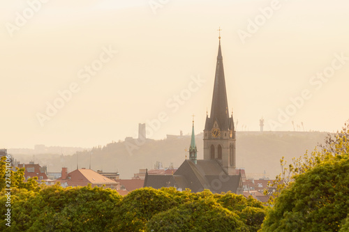 Obraz na płótnie Beautiful spring view on Church of St. Prokop at the sunset, Prague, Czechia w salonie
