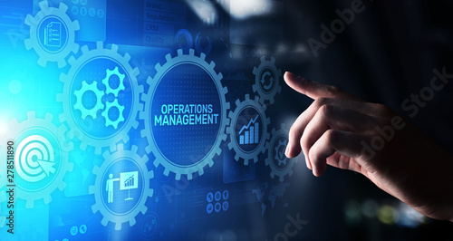 Operation management Business process control optimisation industrial technology concept.
