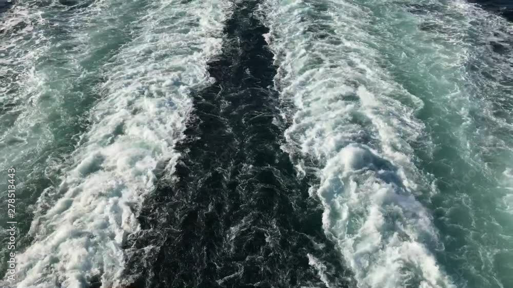 Looking down on churning wake from large ship Looking down on churning wake from large ship