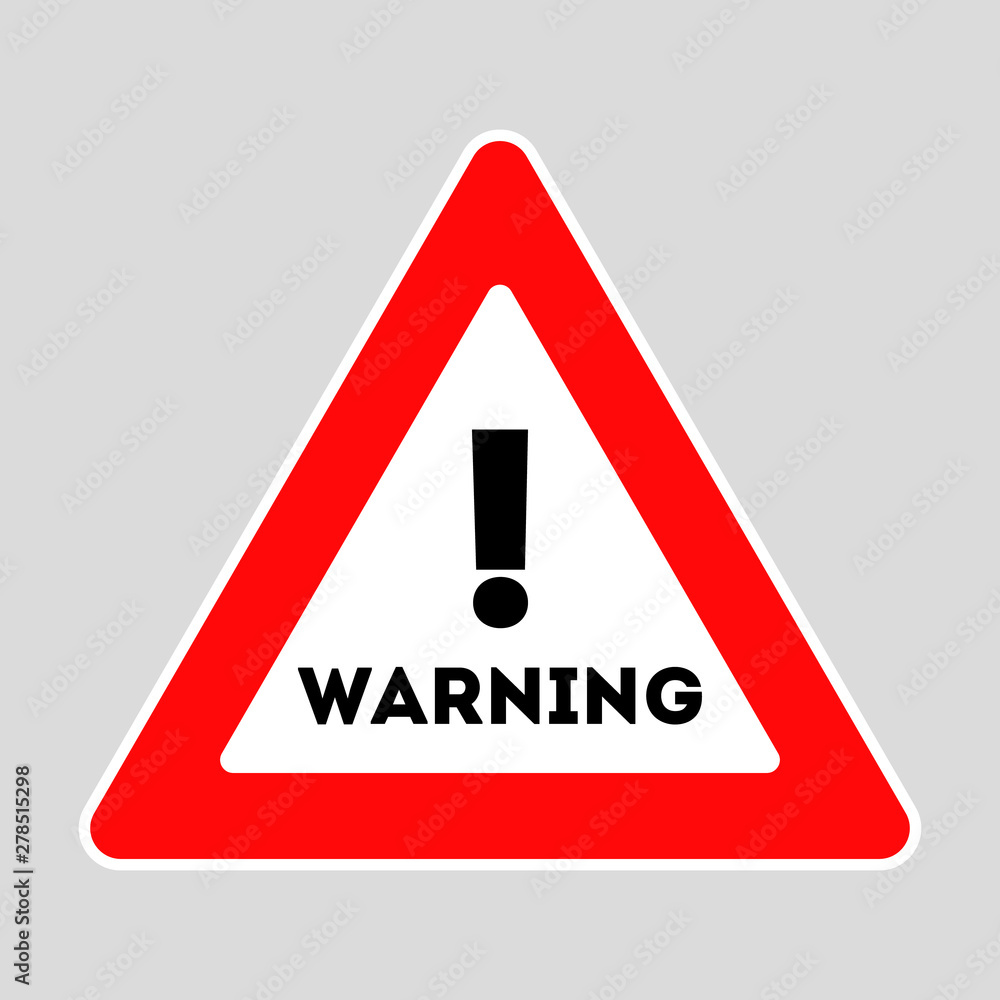 Warning road sign. Red symbol. Construction works Warning road sign. Red symbol. Construction works