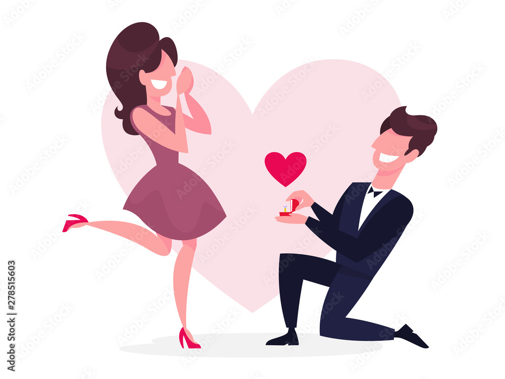 Man standing on knee and making marriage proposal Man standing on knee and making marriage proposal