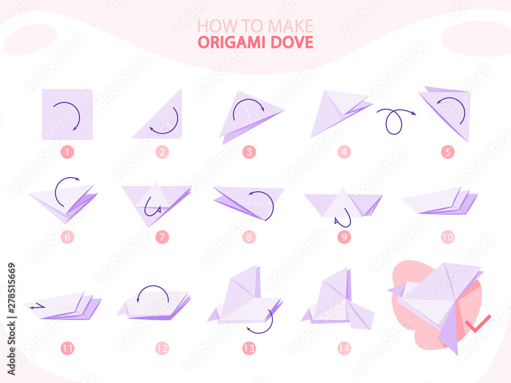How to make an origami dove guide.