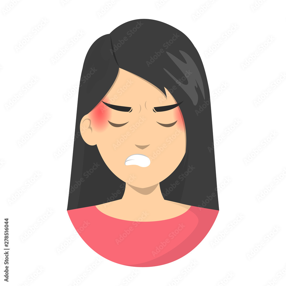 Woman suffer from the transformed migraine. Pain in temples Woman suffer from the transformed migraine. Pain in temples