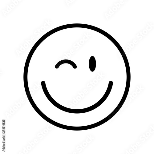Thin line smile emoticons isolated on a white background. 