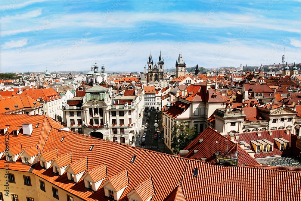 Fototapeta premium Prague Skyline seen from Petrin Hill