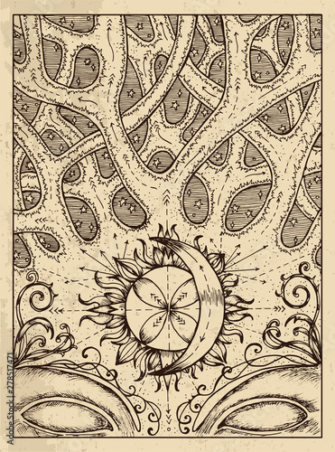 Crossroad. Mystic concept for Lenormand oracle tarot card. © samiramay
