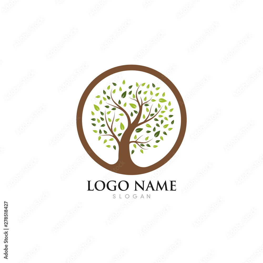 Obraz premium Tree icon logo template vector illustration design 