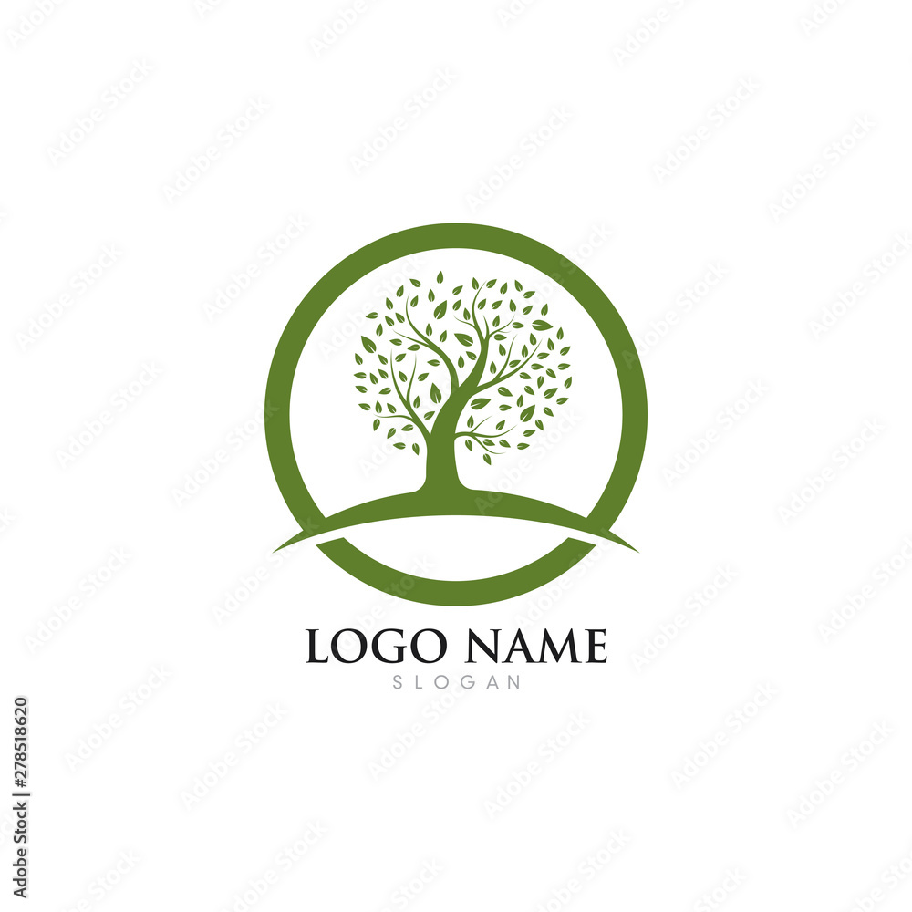 Obraz premium Tree icon logo template vector illustration design 