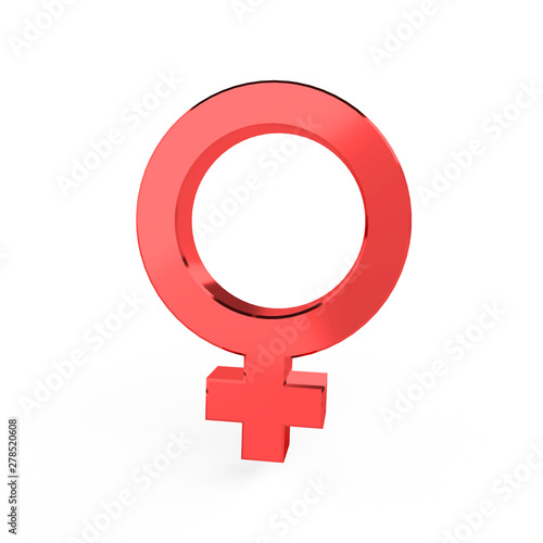 Gender woman symbol. Venus symbol isolated 3D illustration.