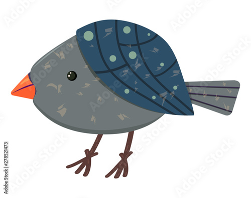 Bird tweet tweet. Cartoon happy little bird. Illustration vector.