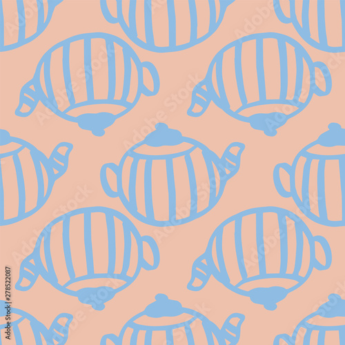 Teapot seamless pattern design