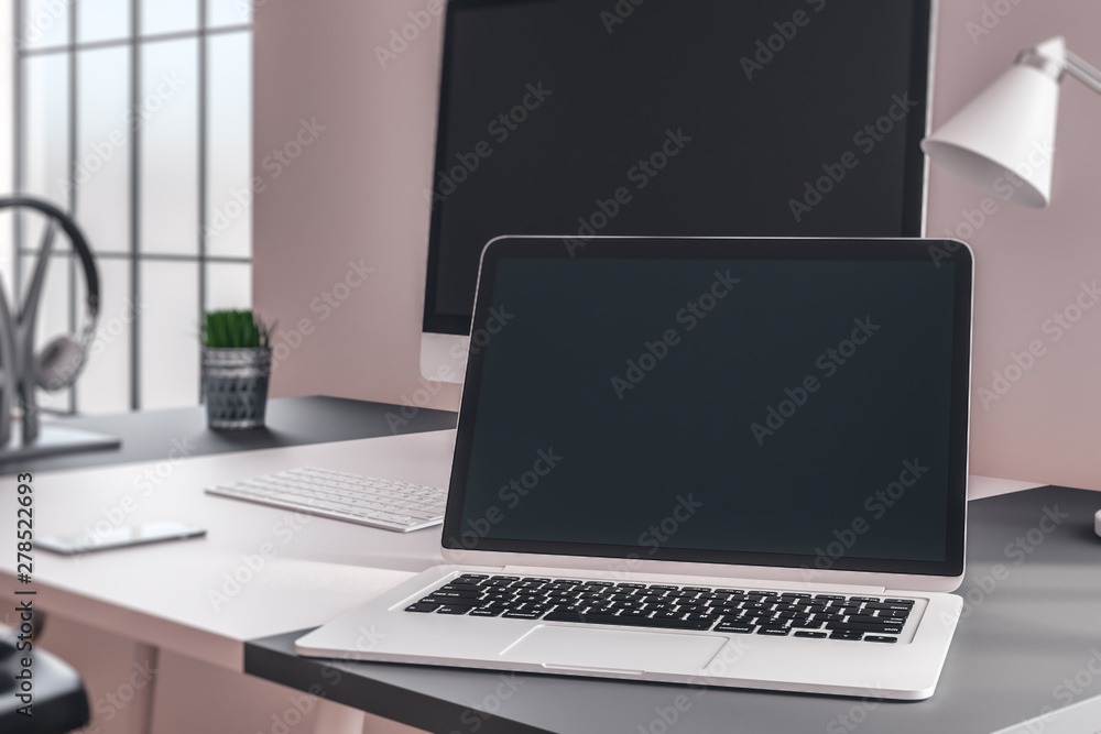 Designer workplace with laptop Designer workplace with laptop