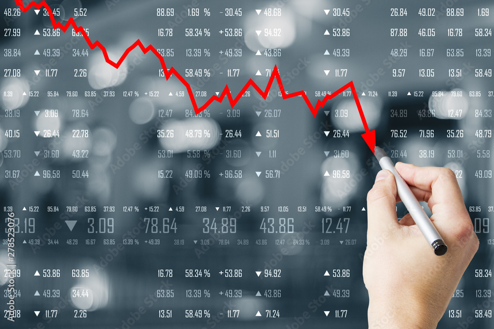 Decrease, stats and economy concept Stock Photo | Adobe Stock