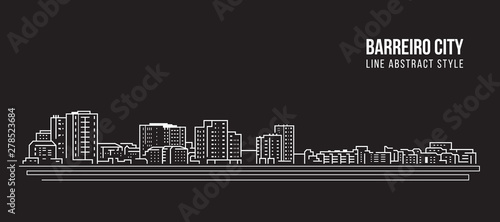 Cityscape Building Line art Vector Illustration design - Berreiro city
