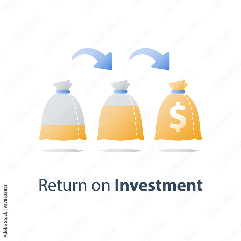Long term investment, income increase, revenue growth, high interest rate,  financial budget, earn more money, business profit vector de Stock | Adobe  Stock
