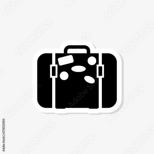 Travel bag tourist sticker. Luggage isolated on a white background