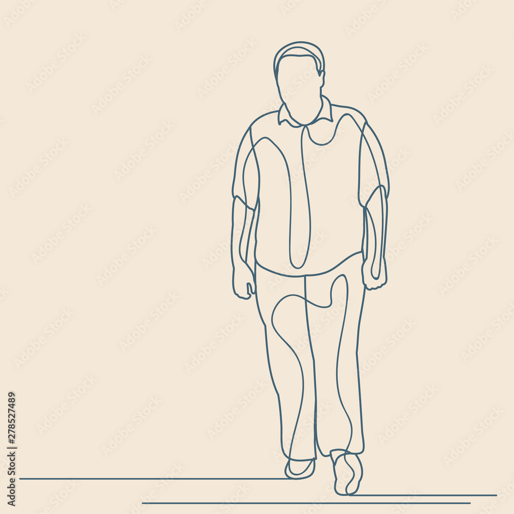 Fototapeta premium vector, isolated, sketch with lines, guy, man