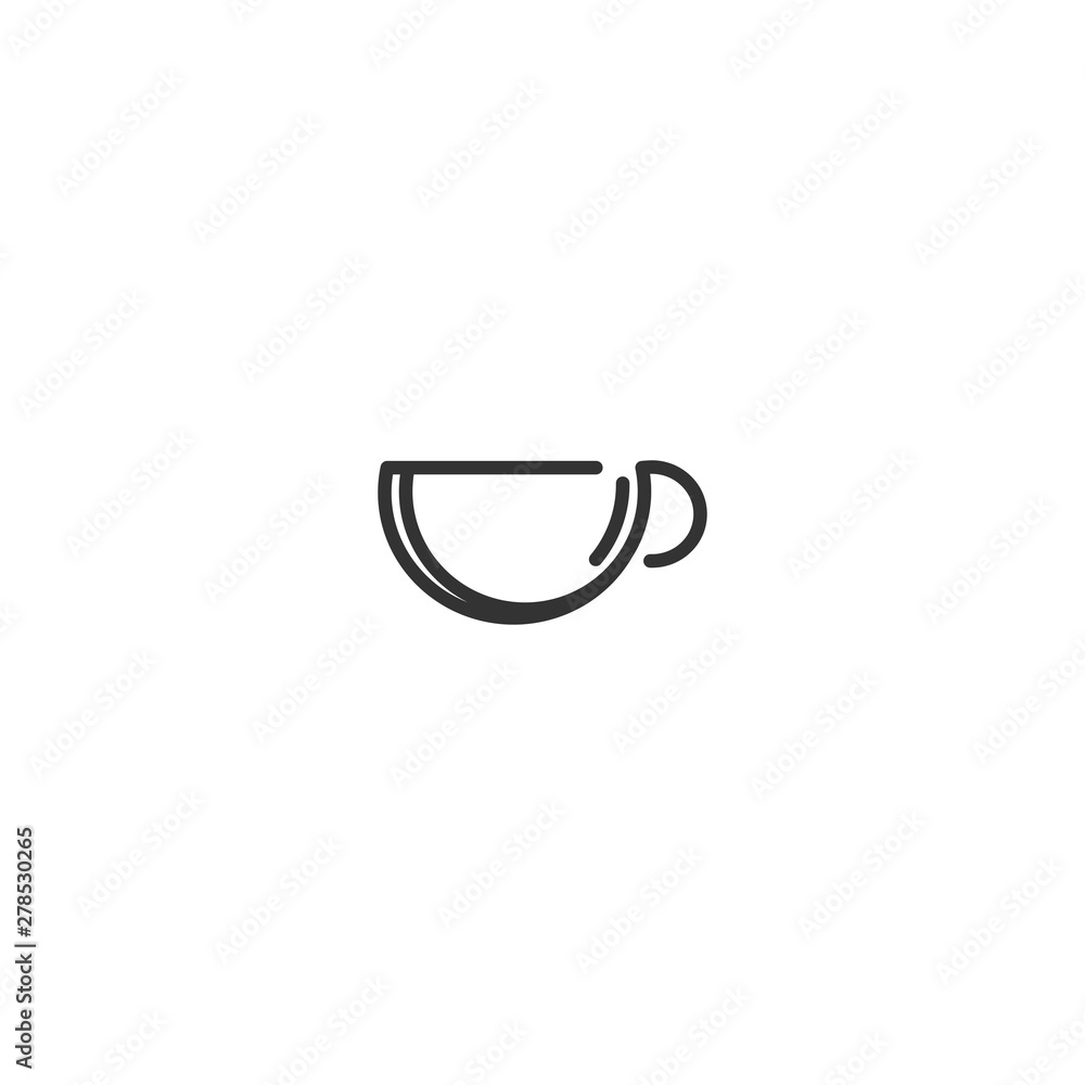 Hot cup icon. Mug with tea or coffee icon flat. Black line pictogram isolated on white background. Hot cup icon. Mug with tea or coffee icon flat. Black line pictogram isolated on white background.