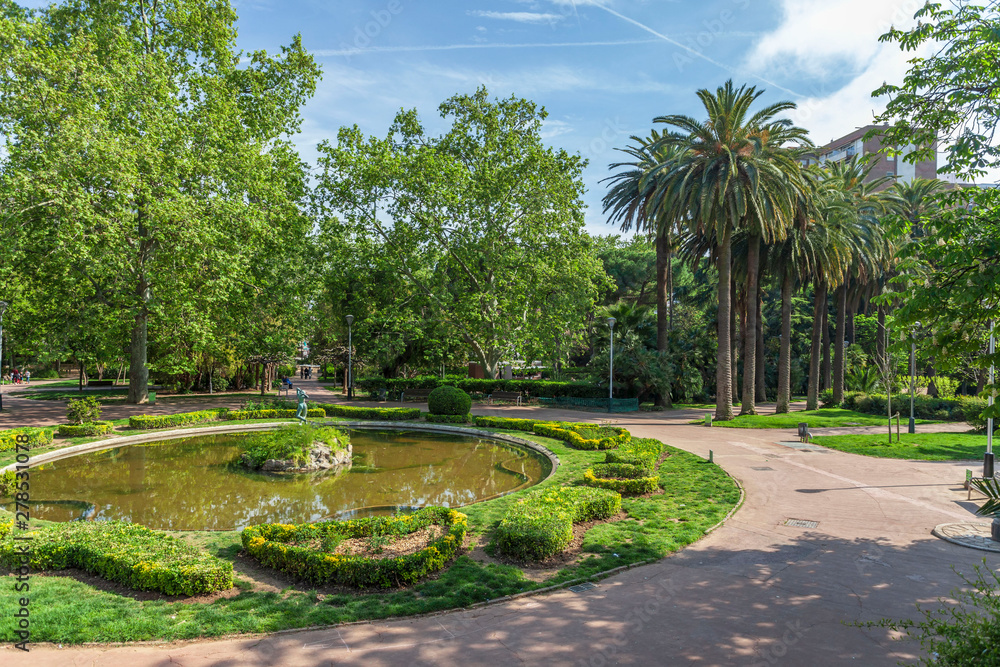Public garden, park, Jardins de Vila Amelia,Barcelona, Catalonia, Spain.