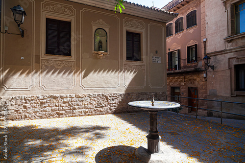Photography Little square in historic center of Sarria district of Barcelona, Catalonia, Spain
