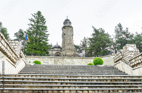 Valea Mare-Pravat, Arges county, Romania - 04 June 2019 - Mateias Mausoleum, monument for romanian World War 1 heroes