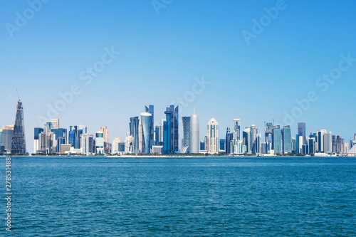 Panorama of modern skyscrapers in Doha, Qatar