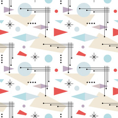 Keuken achterwand Jaren 50 patronen Decoratief mid-century retro ornament  © serkorkin