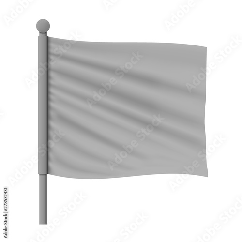 Gray Wavy Flag Mockup