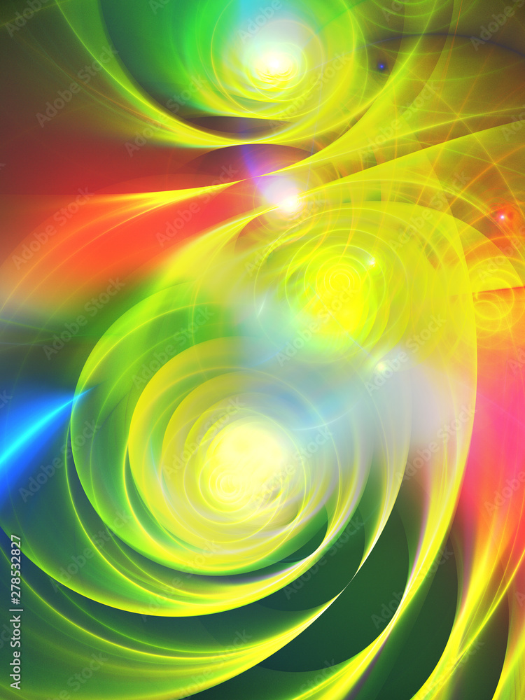 Obraz premium yellow abstract fractal background 3d rendering illustration