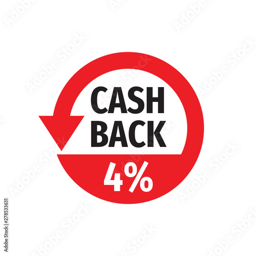 Free Download Cash back 4% money refound - concept badge vector illustration on white background. Emblem label sticker. Graphic design element.   - GFXLoad