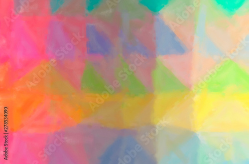 Abstract illustration of green, orange, pink, red, yellow Dry Brush Oil Paint background