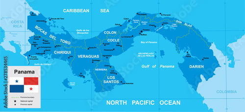 vector map flag Panama