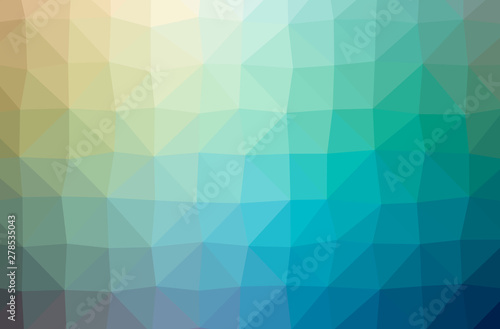 Illustration of abstract Blue And Green horizontal low poly background. Beautiful polygon design pattern.