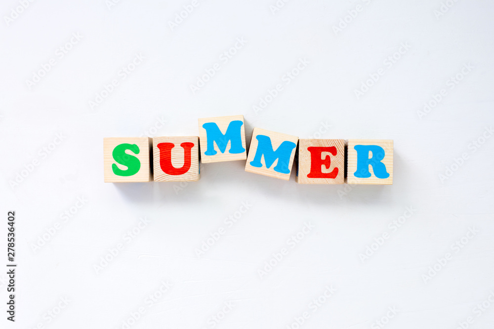 Concept summer time. The word Concept summer time. The word