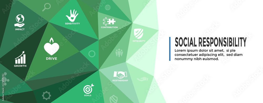CSR-Corporate Social Responsibility Outline Icon Set - Web Header ...