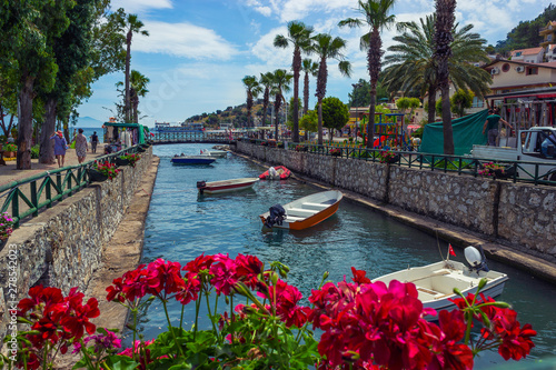 bridge over the canal of Icmeler, Mugla, Turkey