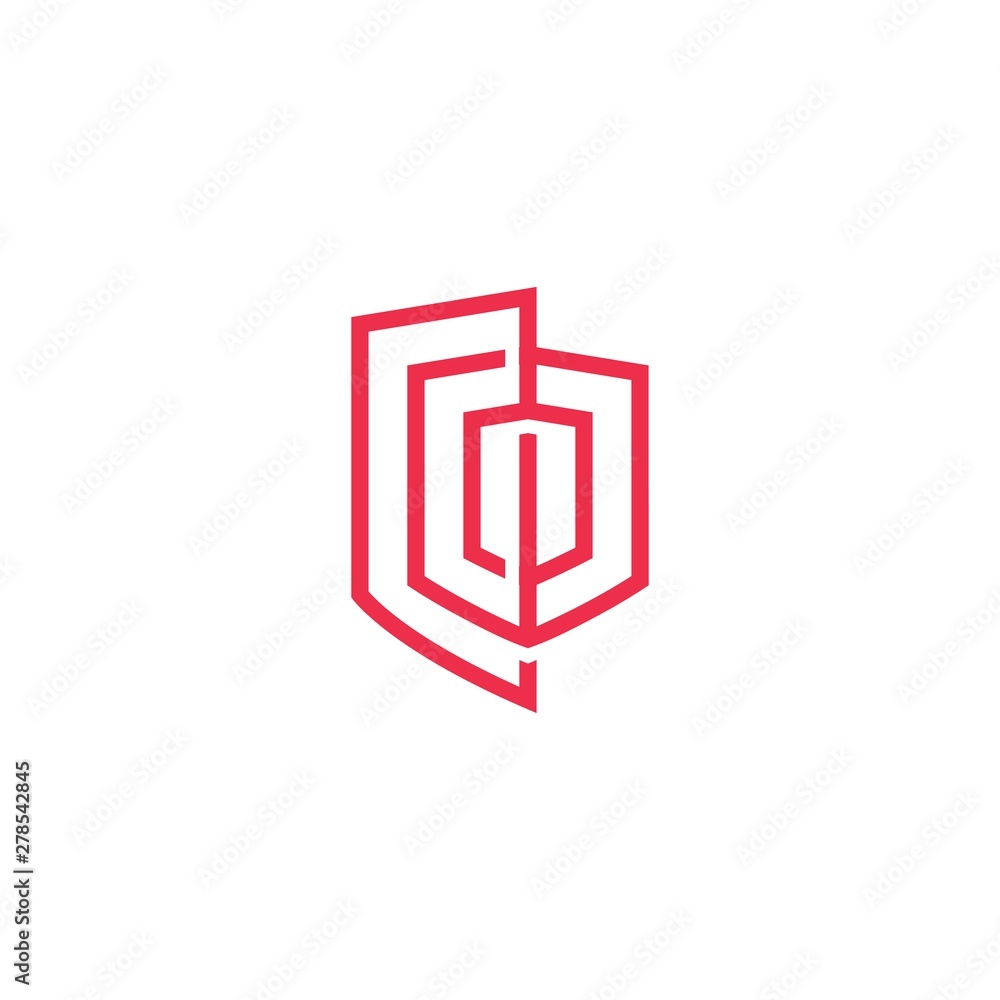geometric shield logo vector icon illustration line outline monoline geometric shield logo vector icon illustration line outline monoline