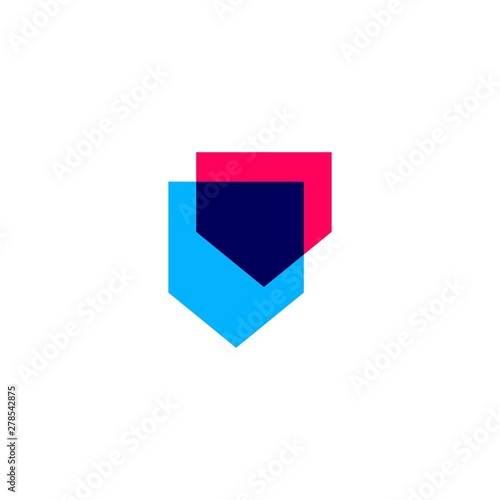 Free Download overlapping geometric shield logo vector icon illustration - GFXLoad