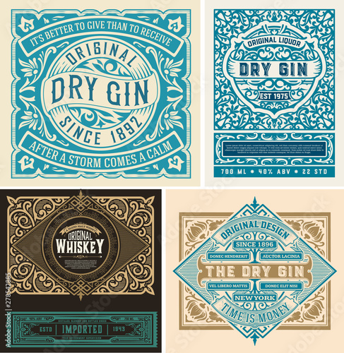 Set of liquor labes. vector layered