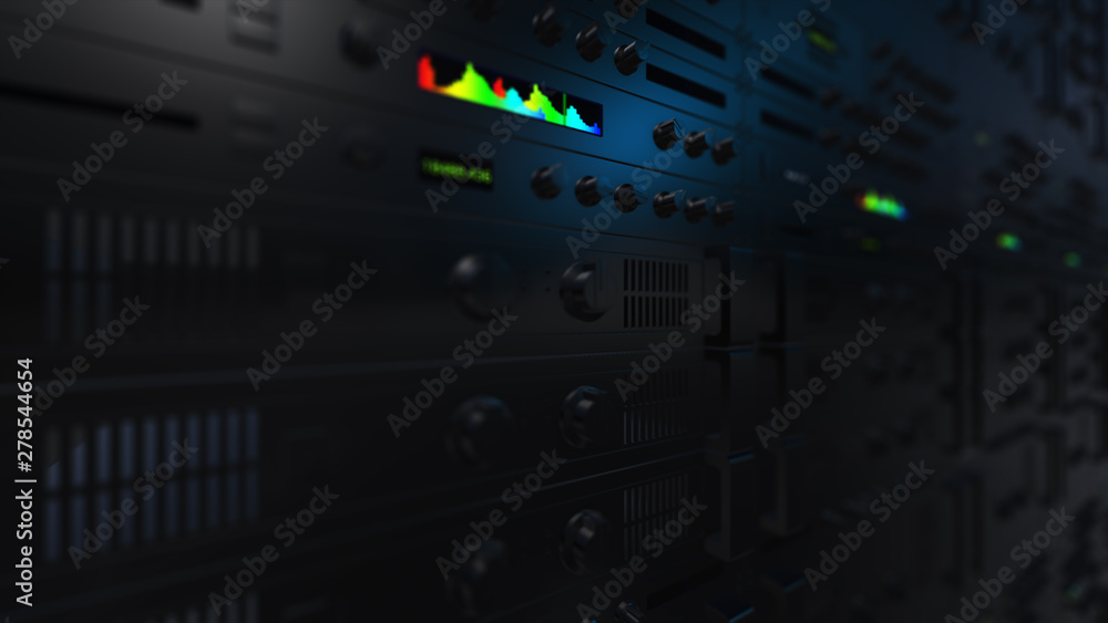 3D Rendering Recording Studio Mixer