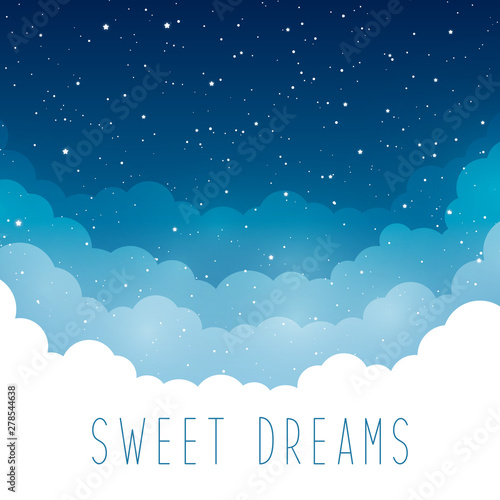 Night starry sky with clouds for Your design