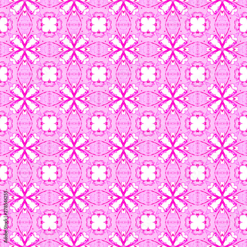 Pink geometric seamless pattern. Hand drawn waterc