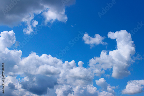 Blue sky and white clouds. Beautiful nature background. Freedom  nature concept.